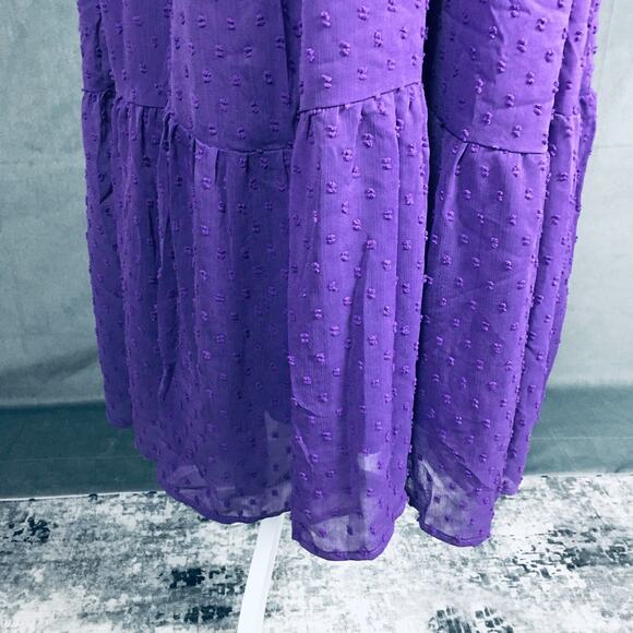 New Torrid Purple Clip Dot Chiffon Midi Dress Women's 2X /18-20 Plus Whimsygoth - Picture 13 of 15